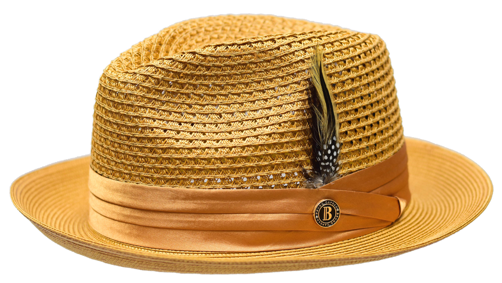 Gold fedora hat on sale
