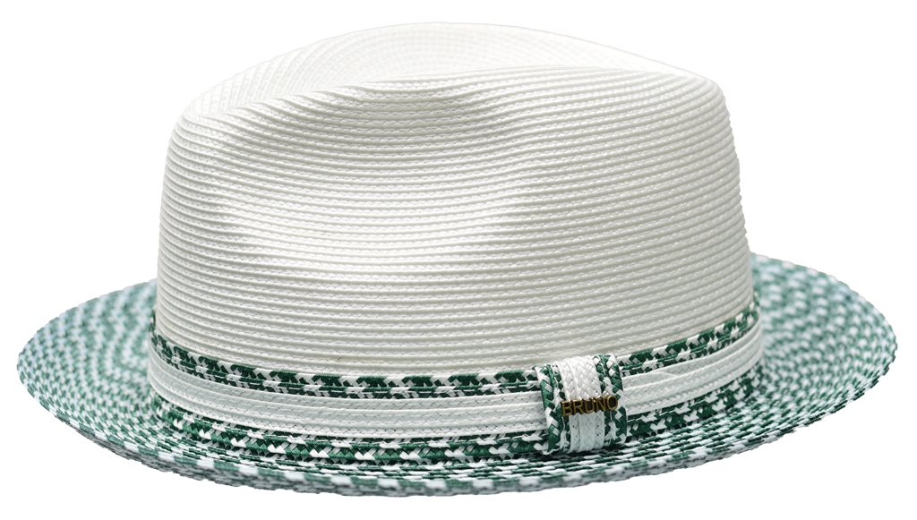 Antonio Fedora by Bruno Capelo Hat Bruno Capelo White/Emerald Green Medium