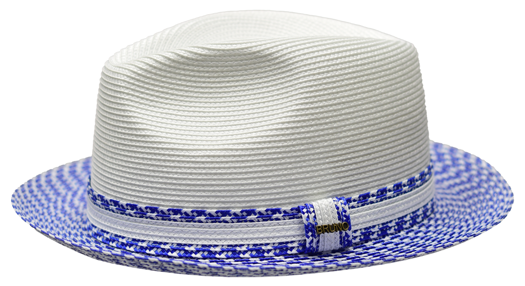 Antonio Fedora by Bruno Capelo Hat Bruno Capelo White/Royal Blue Medium