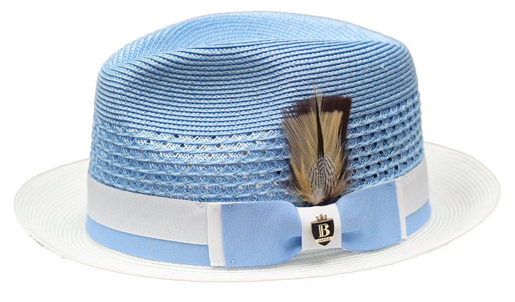 Belvedere Collection Hat Bruno Capelo Light Blue/White Small