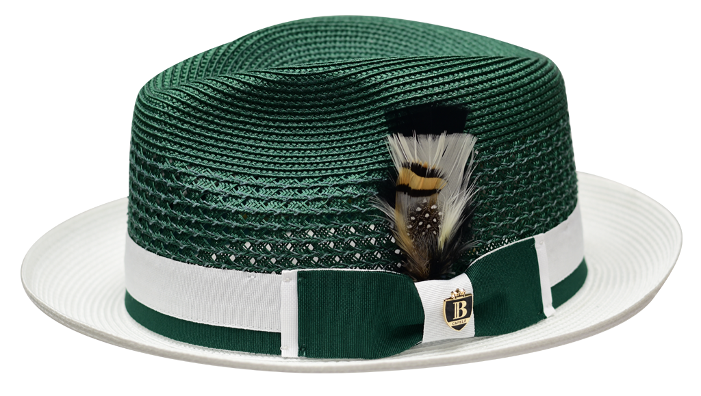 Belvedere Collection Hat Bruno Capelo Emerald Green/White Large