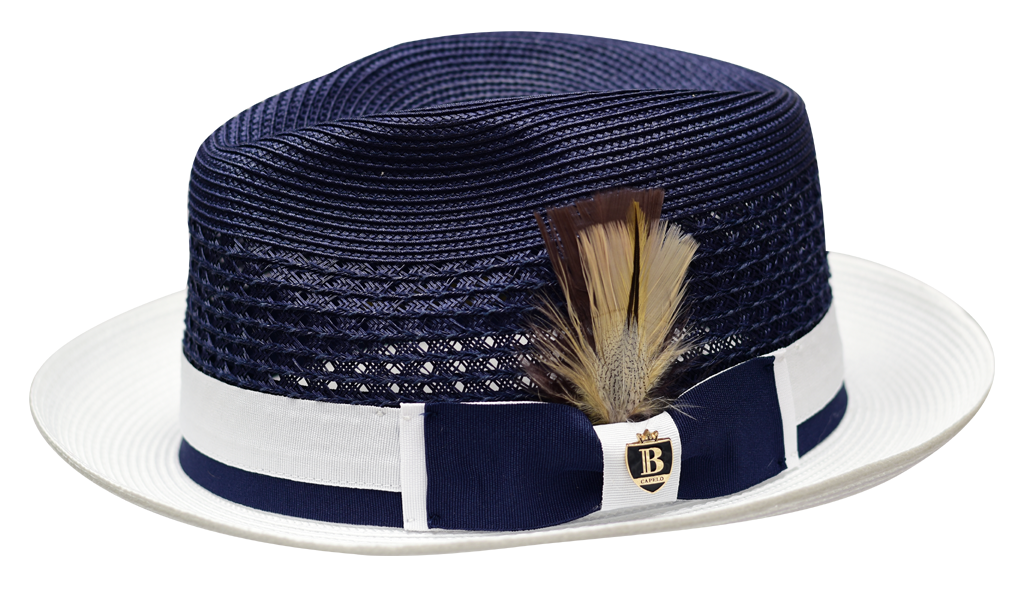 Belvedere Collection Hat Bruno Capelo Navy Blue/White Small