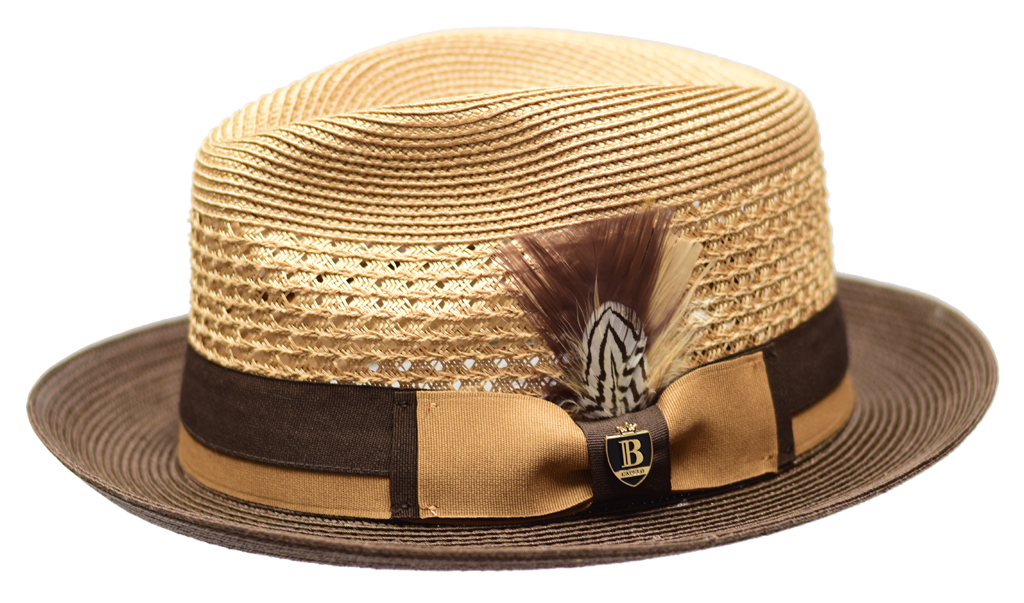 Belvedere Collection Hat Bruno Capelo Tan/Dark Brown Small
