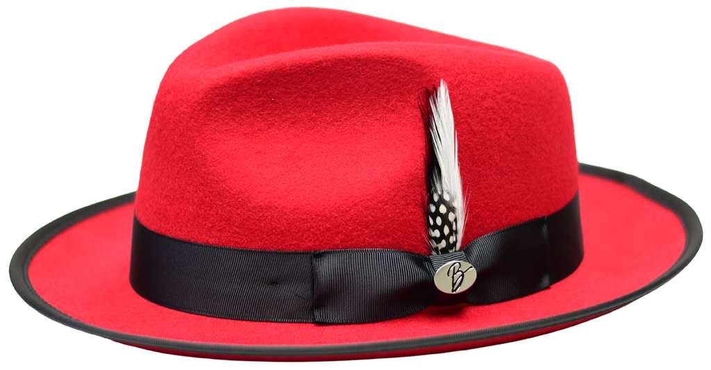 Brooks Collection Hat Bruno Capelo Red/Black Medium