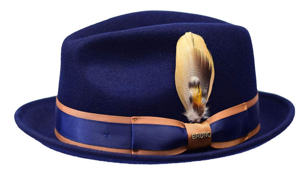 Casablanca Collection Hat Bruno Capelo Navy Blue/Cognac Large