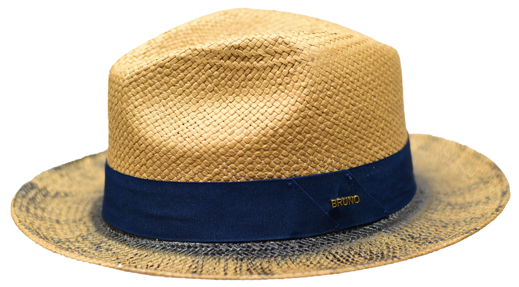 Castro (Panama) Collection Hat Bruno Capelo Cognac Brown/Navy Blue Medium