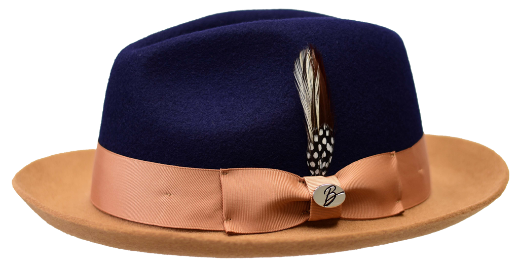 Damien Collection Hat Bruno Capelo Navy Blue/Camel Medium