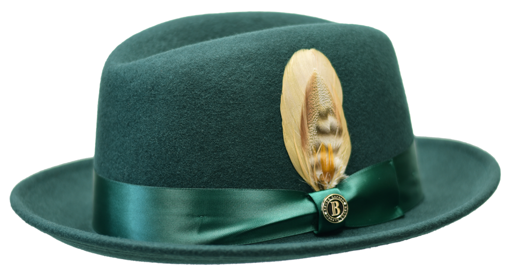 Florence Collection Hat Bruno Capelo Hunter Green Medium