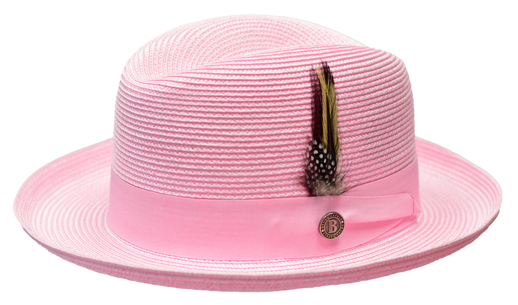 Godfather Straw Collection Hat Bruno Capelo Light Pink Small