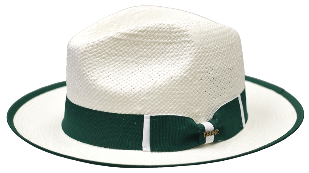 Havana Collection Hats Bruno Capelo White/Emerald Green Medium