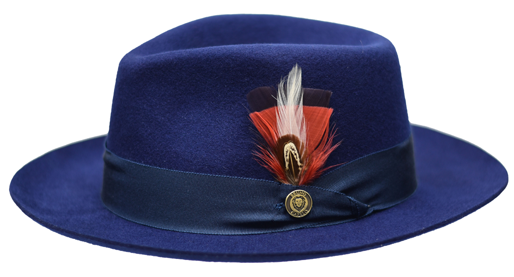 Milan Collection Hat Bruno Capelo Navy Blue Small