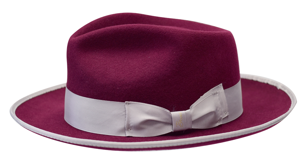 Night Hawk Collection Hat Bruno Capelo Burgundy/Silver Medium