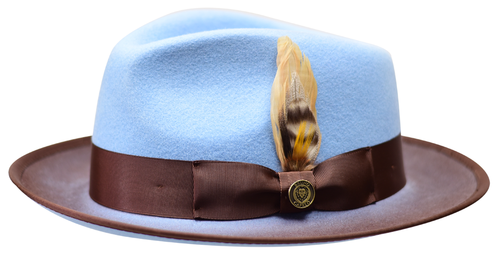 New Yorker Collection Hat Bruno Capelo Light Blue/Brown Medium