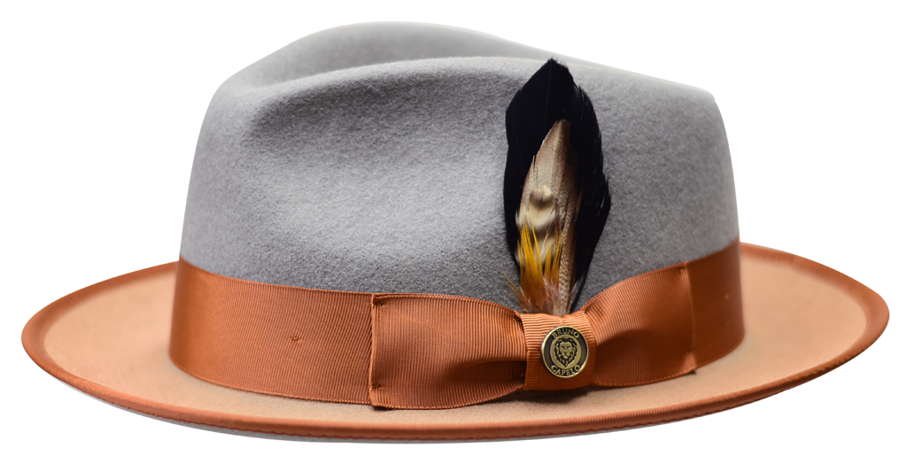 New Yorker Collection Hat Bruno Capelo Graphite Grey/Camel Medium