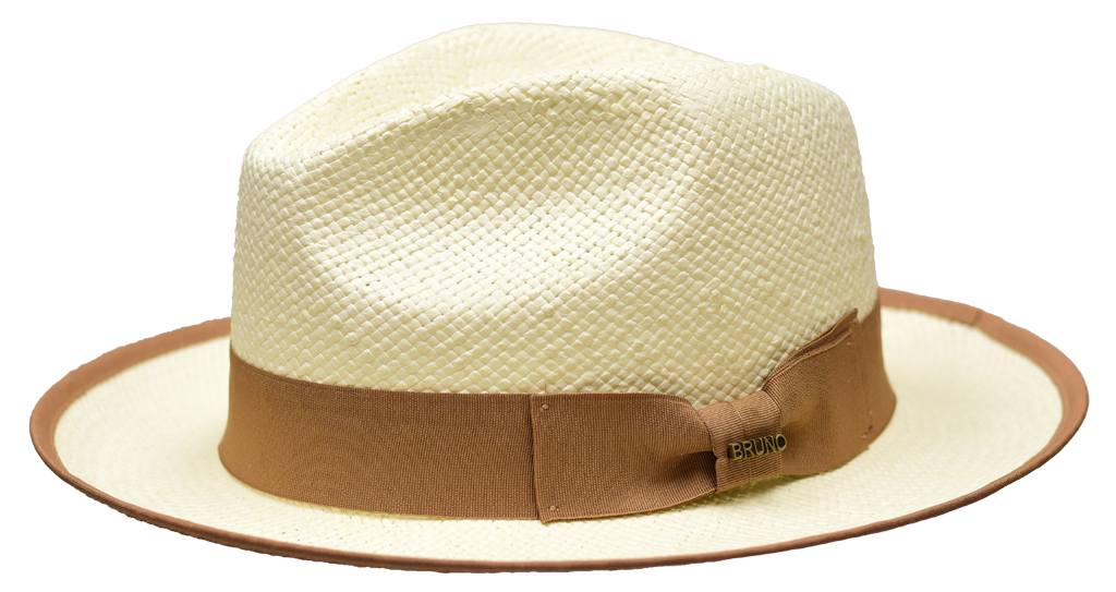 Panama Collection Hats Bruno Capelo Ivory/Cognac Brown Medium