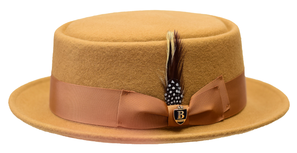 Pork Pie Collection Hat Bruno Capelo Camel Small