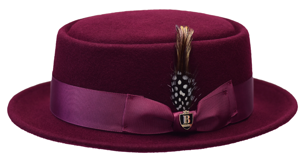 Pork Pie Collection Hat Bruno Capelo Burgundy Medium