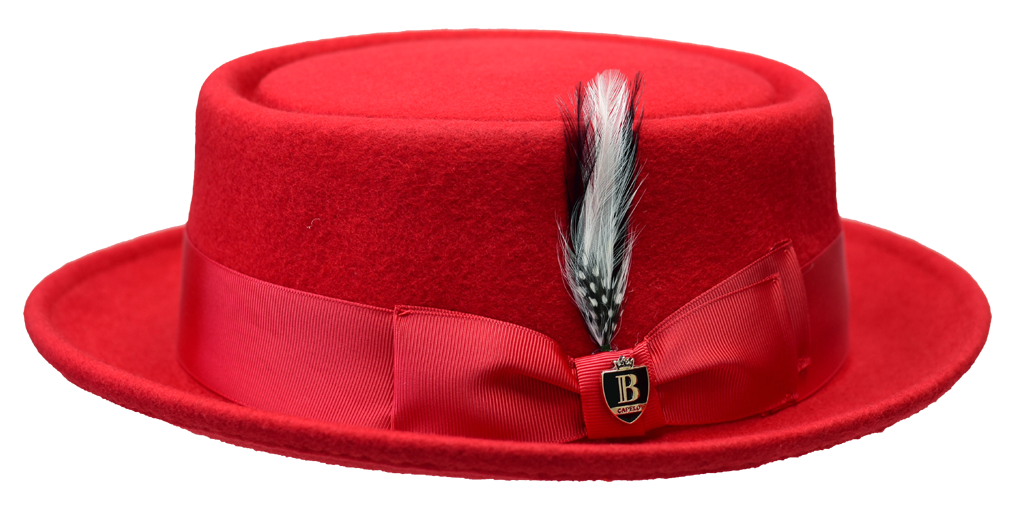 Pork Pie Collection Hat Bruno Capelo Red Small