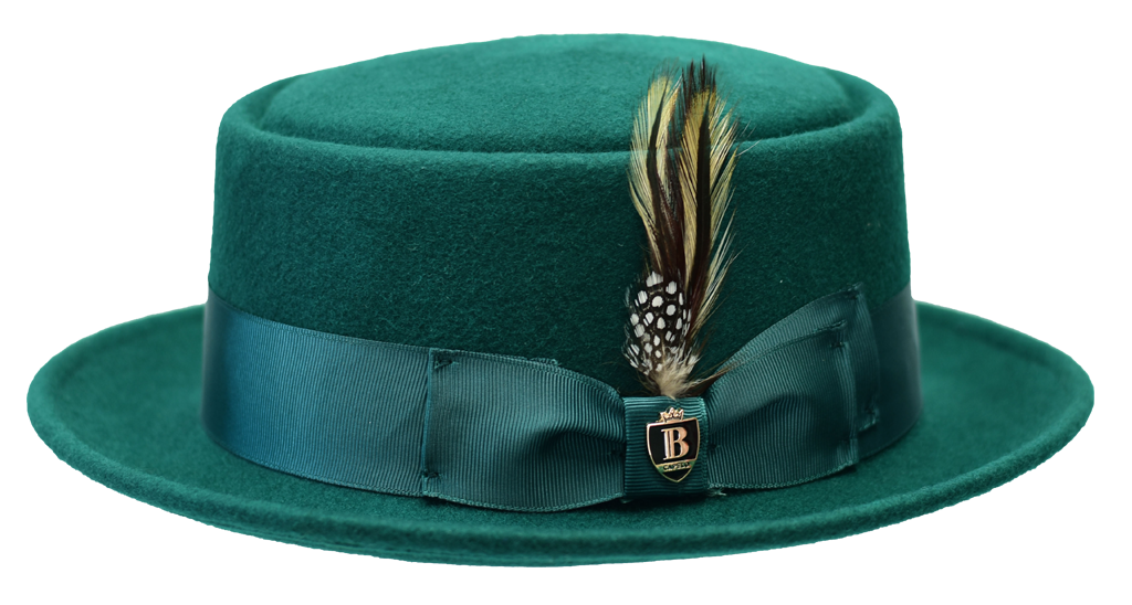 Pork Pie Collection Hat Bruno Capelo Emerald Green Medium