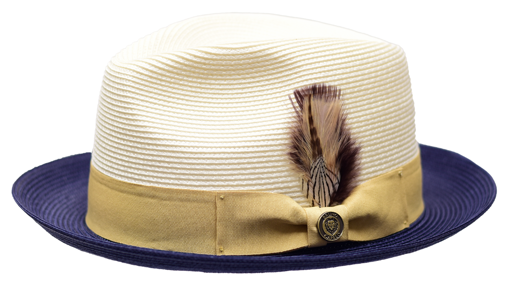 South Beach Collection Hat Bruno Capelo Natural/Navy Blue Medium