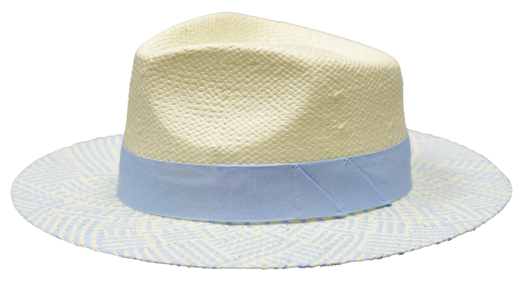 Signature (Panama) Collection Hat Bruno Capelo Light Blue/Ivory X-Large