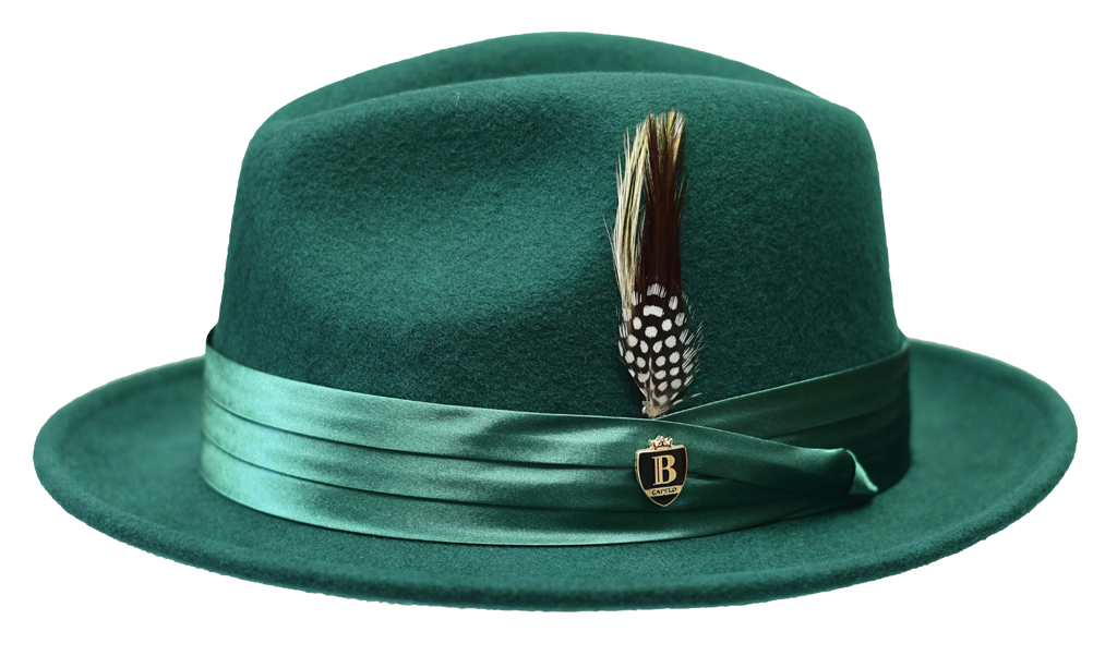 Giovani Collection Hat Bruno Capelo Emerald Green Small
