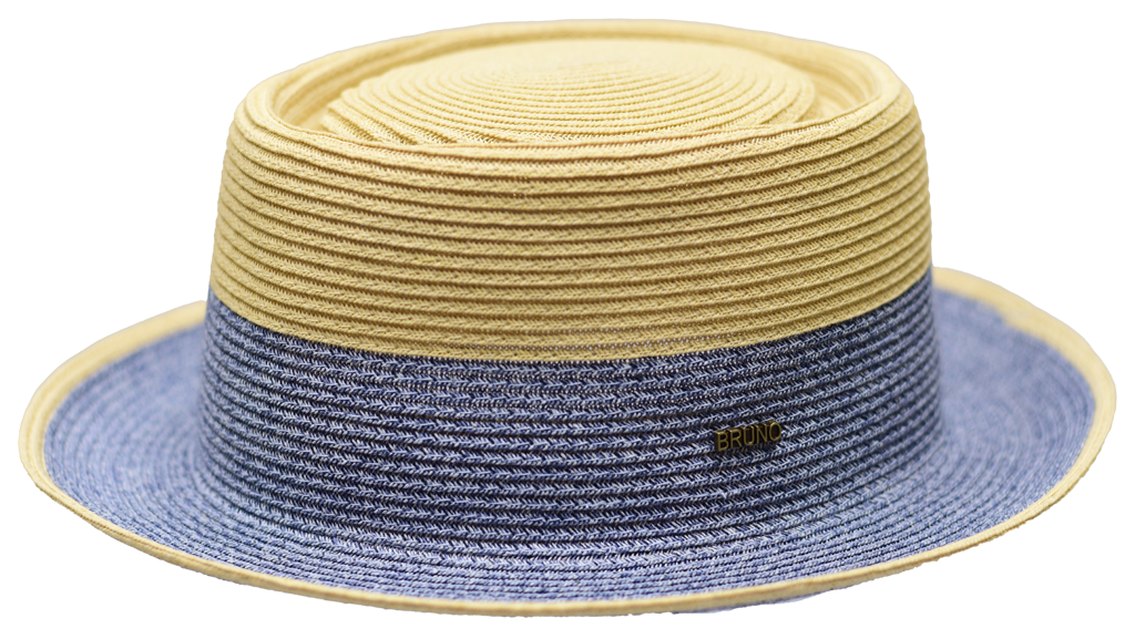 Wall Street Collection Hat Bruno Capelo Natural/Denim Blue Medium