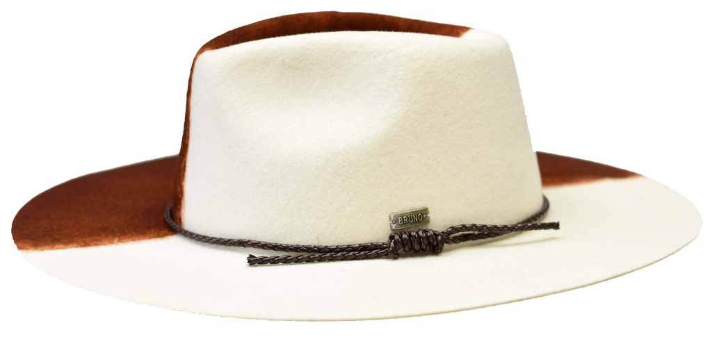 Yin Yang Collection Hat Bruno Capelo Ivory/Cognac Large