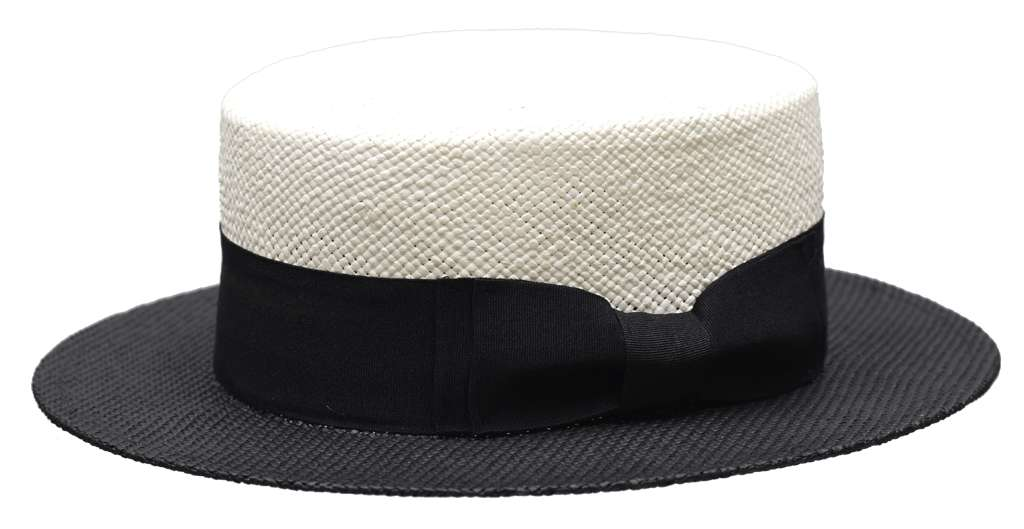 Boater Collection (2-Tone) Hat Bruno Capelo White/Black Medium