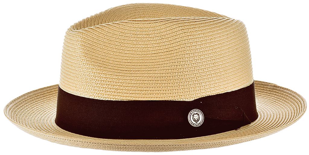 Francesco Collection Hat Bruno Capelo Natural w/Brown Band Small