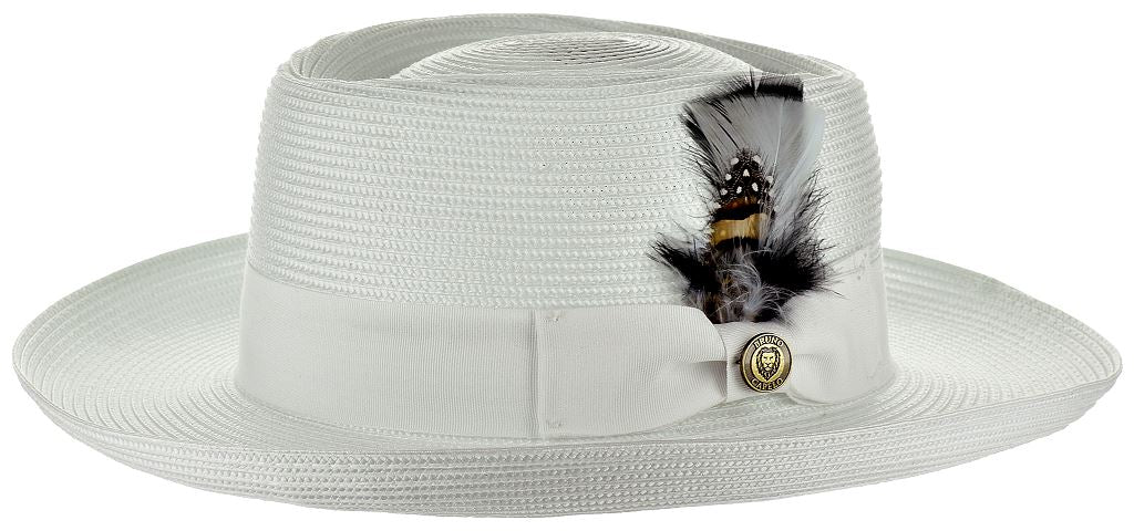 Gambler Straw Collection Hat Bruno Capelo White Small