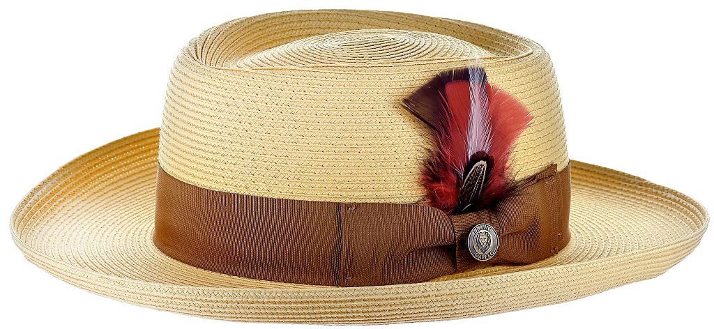 Gambler Collection Hat Bruno Capelo Natural w/Brown Band Small 