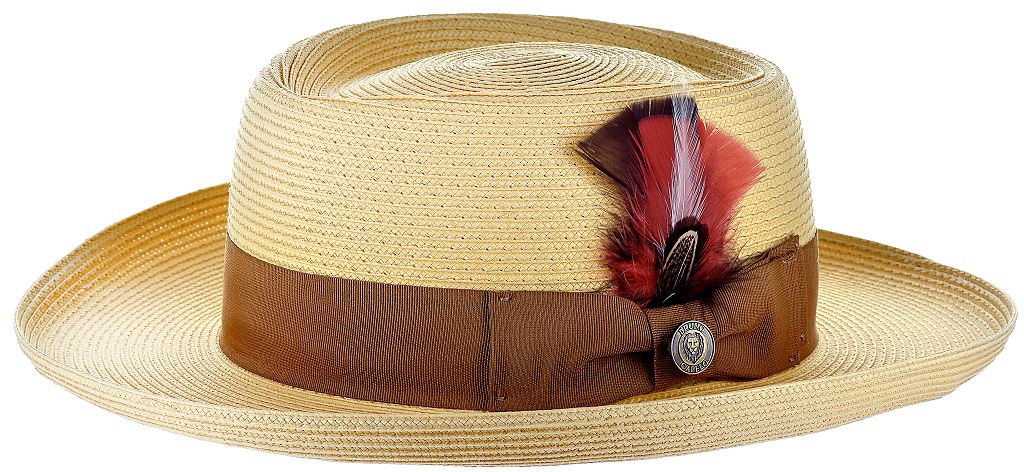 Gambler Straw Collection Hat Bruno Capelo Natural w/Brown Band X-Large