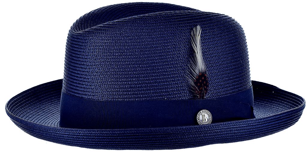 Godfather Straw Collection Hat Bruno Capelo Navy Blue Large