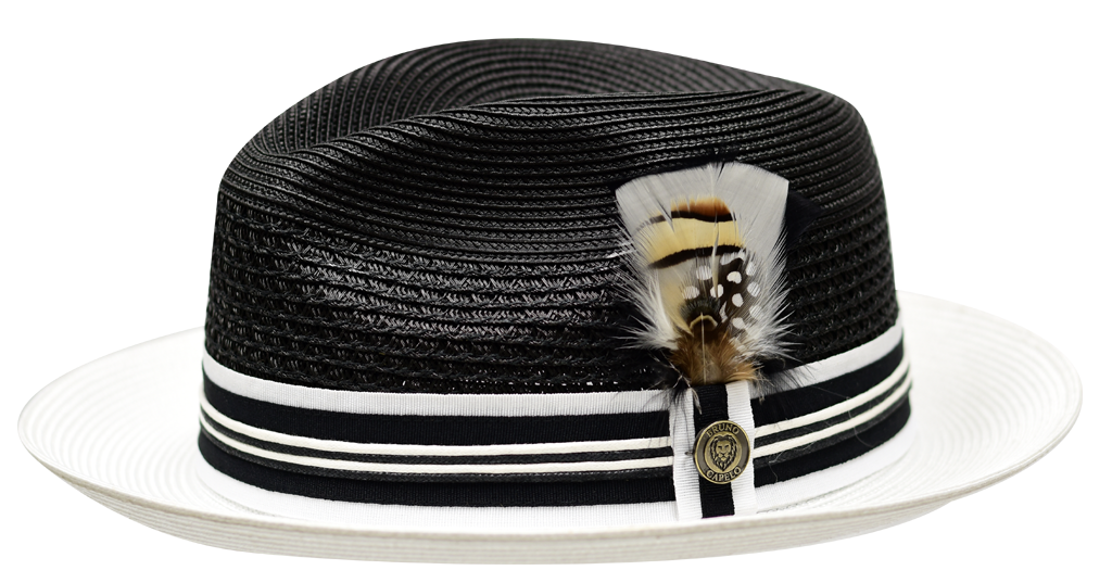 Straw Godfather Hat by Bruno Capelo Black / S