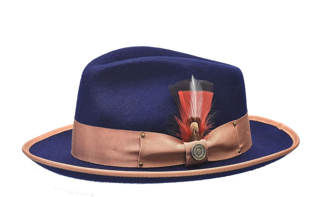 Lorenzo Collection Hat Bruno Capelo Navy Blue/Camel Large