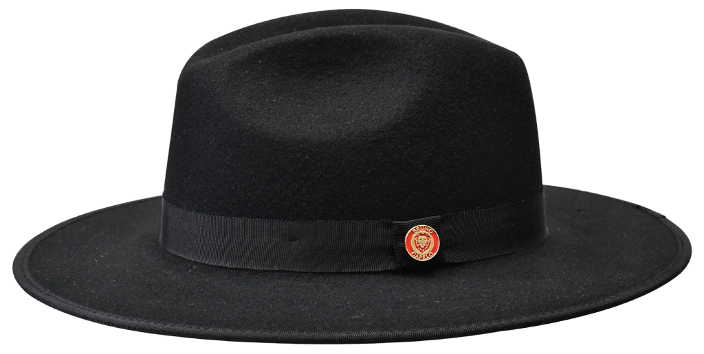 Monarch Collection (Red Bottom Fedora) Hat Bruno Capelo Black/Red Bottom Medium
