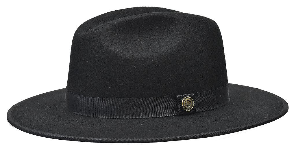 Monarch Collection (Red Bottom Fedora) Hat Bruno Capelo Black/Gold Medium