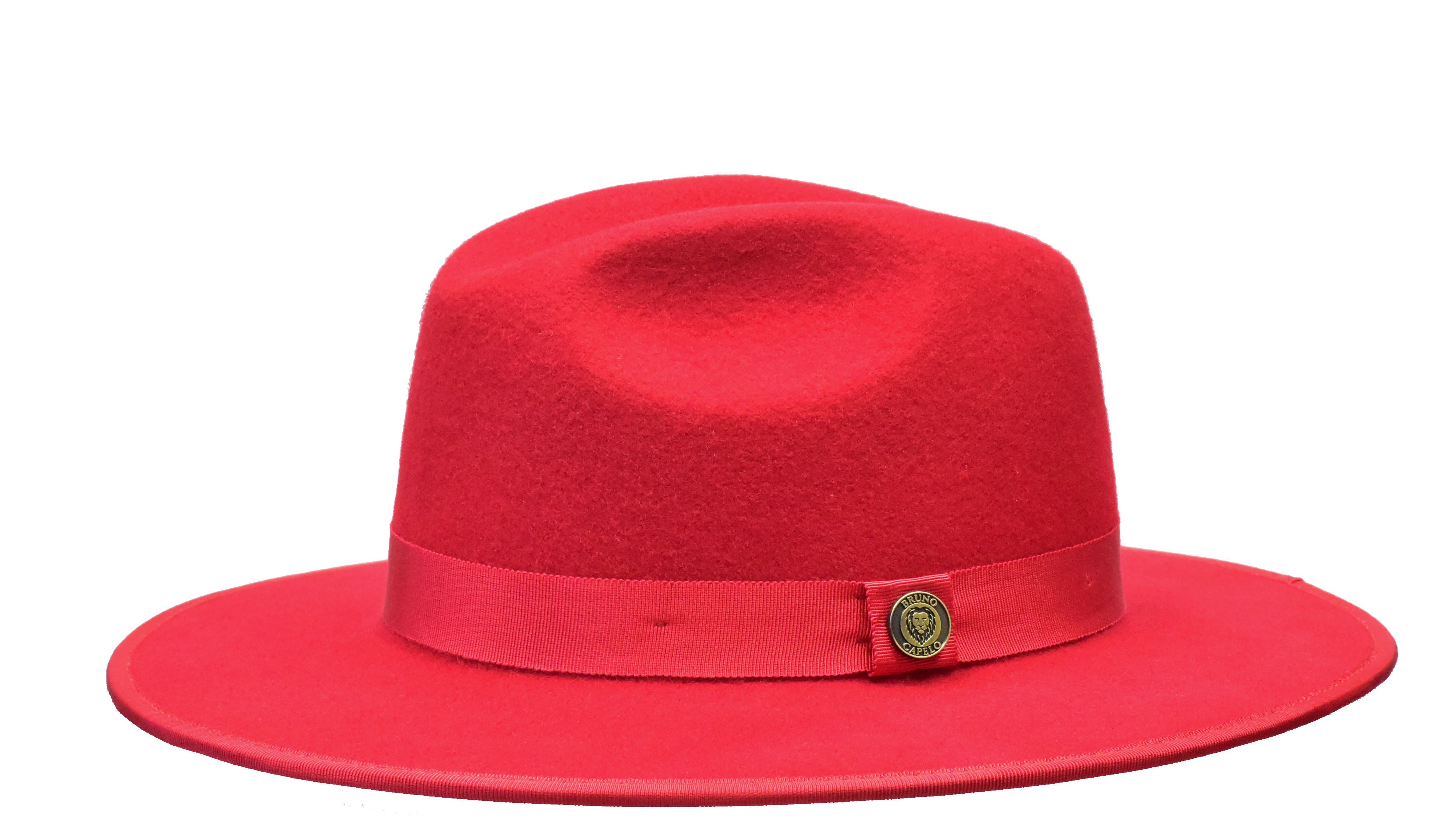 Monarch Collection (Red Bottom Fedora) Hat Bruno Capelo Red/Cobalt Blue Small