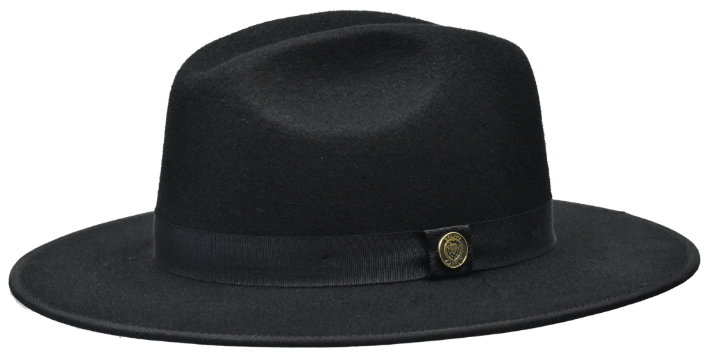 Monarch Collection (Red Bottom Fedora) Hat Bruno Capelo Black/White Large