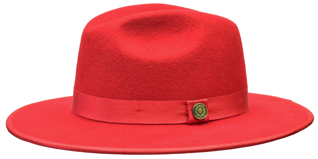 Monarch Collection (Red Bottom Fedora) Hat Bruno Capelo Red/White Medium