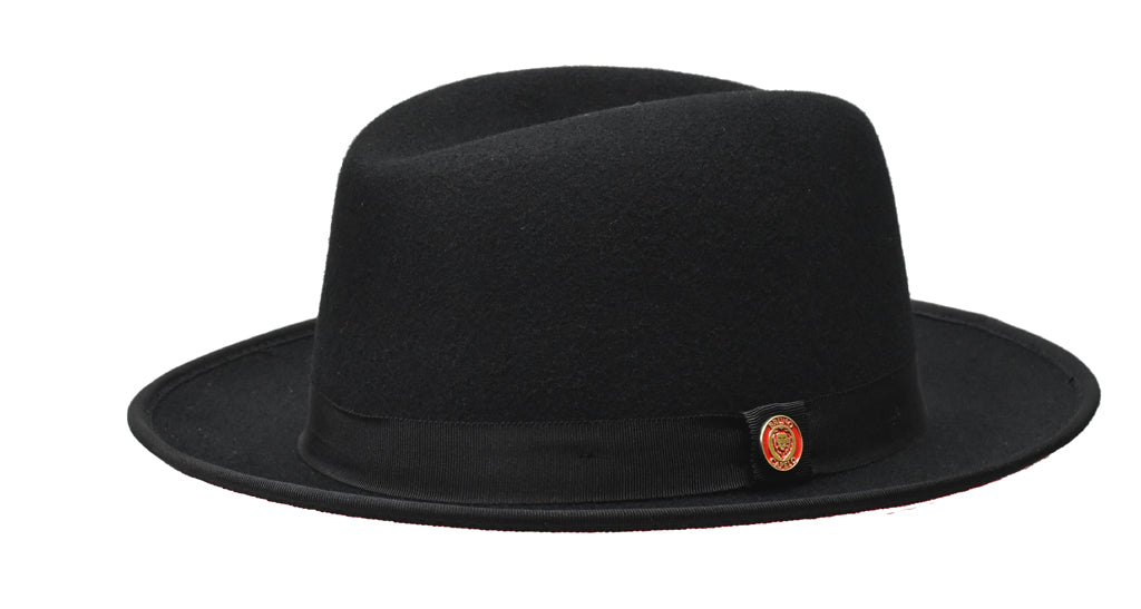 Princeton Collection (Red Bottom Fedora) Hat Bruno Capelo Black/Red Medium