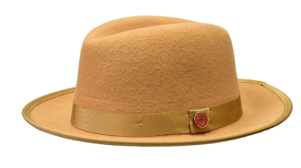 Princeton Collection (Red Bottom Fedora) Hat Bruno Capelo Acorn/Red Medium