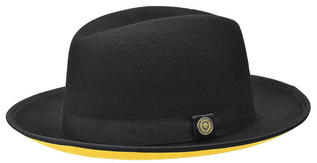 Princeton Collection (Red Bottom Fedora) Hat Bruno Capelo Black/Gold Medium