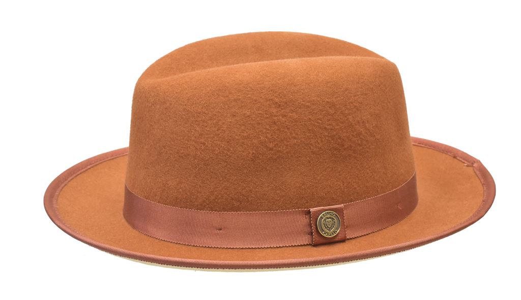 Princeton Collection (Red Bottom Fedora) Hat Bruno Capelo Cognac/Bone Large