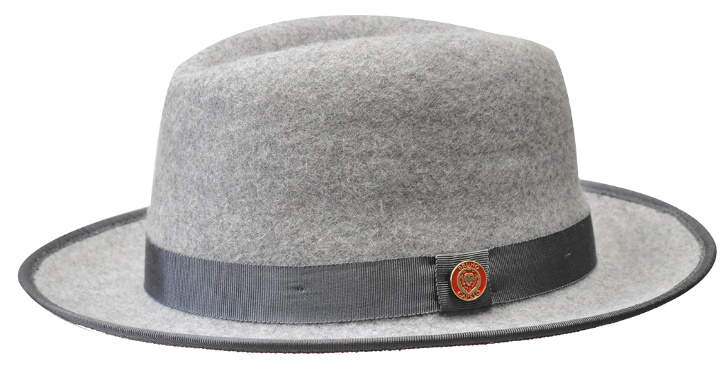 Princeton Collection (Red Bottom Fedora) Hat Bruno Capelo Heather Grey/Red X-Large