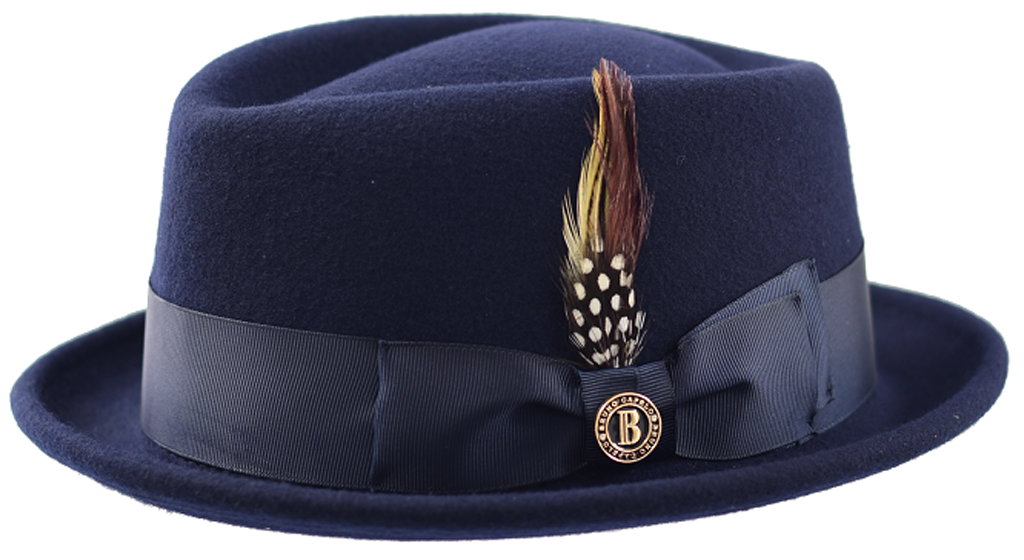 Fifth Avenue (Santana) Collection Hat Bruno Capelo Navy Blue Small