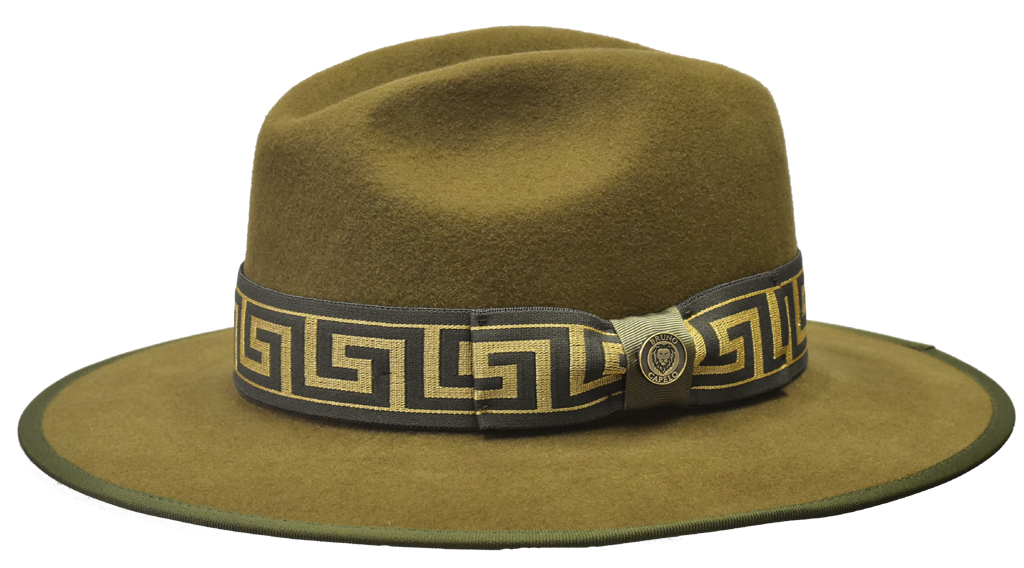 Wesley Collection Hat Bruno Capelo Olive/Olive And Gold Band Medium