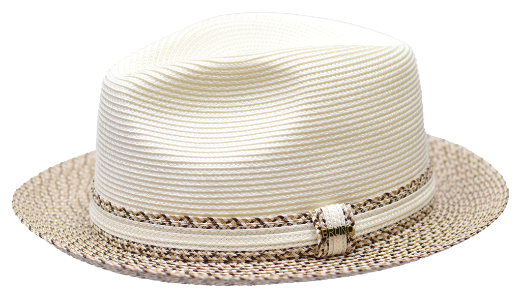 Antonio Collection Hat Bruno Capelo Ivory/Coffee Brown Large 