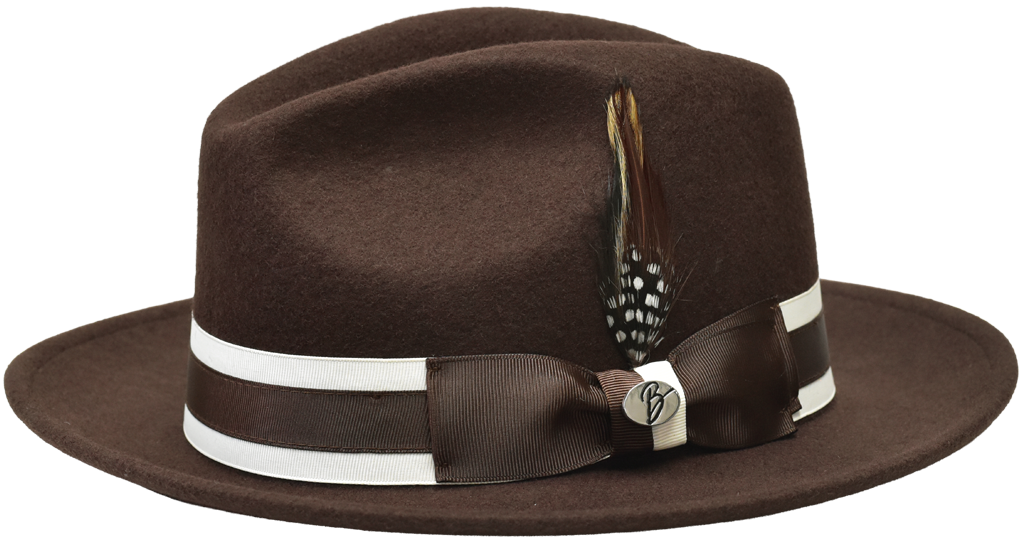 Angelo Collection Hat Bruno Capelo Dark Brown/Ivory Medium 